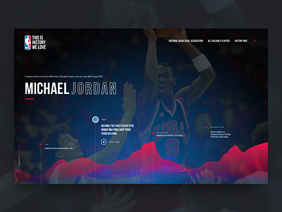 NBA History We Love basketball basketball court basketball player design interface michael jordan nba nba finals timeline ui ux web web design website