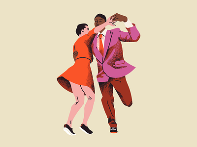 Lindy Hop Dancers adobe photoshop ballroom dance character illustration dancers illustration illustration process lindy hop sketch swing dance texture vector