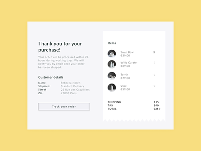 Daily UI 17 — Email Receipt 017 daily ui challange dailyui design email email app email receipt order payment purchase receipt ui ux