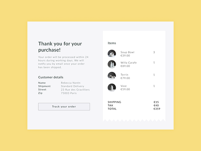 Daily UI 17 — Email Receipt