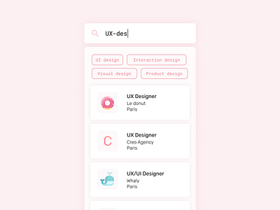 Daily UI 22 — Search app blue branding daily ui challenge dailyui design introduction job jobs mobile onboarding search search bar search box sweet ui ux