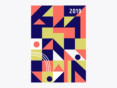 Happy 2019! 2019 coy2019 design geometric happy new year new year pantone pattern poster