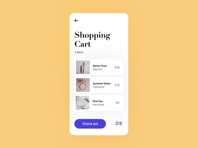 Daily UI 58 — Shopping Cart daily ui challenge dailyui design ui