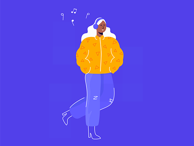 Music branding design fashion flat headphone illustration music vector