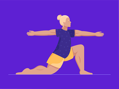 Warrior character exercise fitness health illustration man pose sport stretch vector warrior yoga