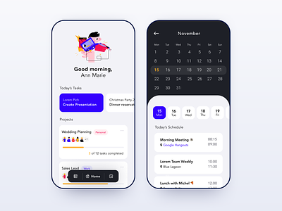 Daily UI 71 — Schedule app branding calendar colorful craftwork daily ui challenge dailyui design illustration mobile mobile app project projects schedule task tasks todo ui ux vector