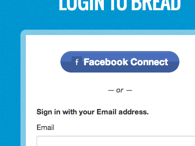 Login to Bread facebook button form login