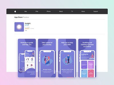 App Store Preview - Mental Health App anxiety app app design app store daily ui design home page illustration ios landing page mobile ui preview product page products ui ui design ui inspiration ux ux design website