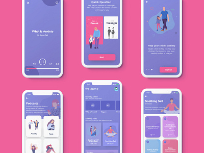 Insight - UX/UI Case Study app calm case study categories dailyui design exercises illustration landing page mental health mobile music player app onboarding podcast product design ui ux uxdesign web website