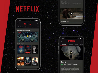 Netflix UI Concept app design icon ios minimal mobile typography ui ux web website