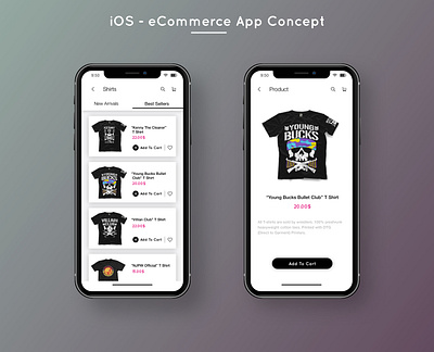 iOS - eCommerce App Concept app branding clean clothes design icon ios iphone item logo mobile product tshirt typography ui ux web website