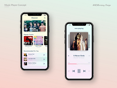 iOS Music App UI Concept app apple bmth cky clean concept design ios iphone logo mobile music music app spotify ui ux website