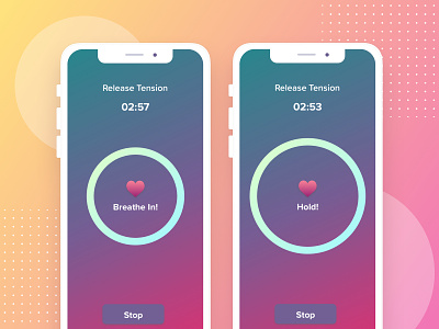 Breathing Exercise UI Design animation anxiety app appstore branding breathing clean design exercise flat illustration ios iphone mobile typography ui ux uxdesign web website