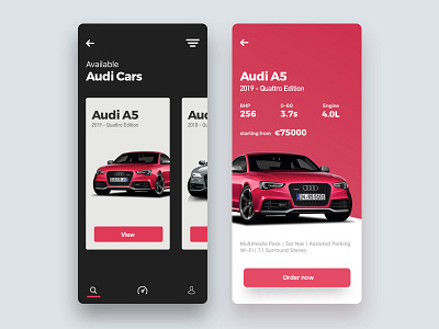Car App Concept app audi buy now car cars clean dailyui design minimal mobile motors product design product page typography ui user interface design ux uxdesign web website