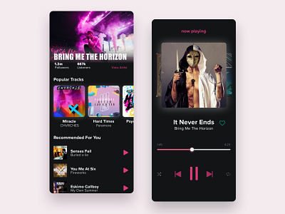 Music Player App - Dark Mode