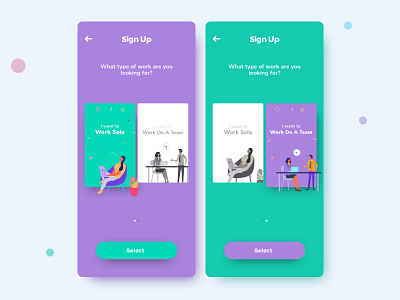 Sign Up - Account Selection account app character dailyui design illustration job mobile onboarding onboarding ui product design selection sign up type ui ux uxdesign web website work