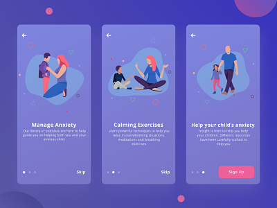 Mental Health App Onboarding android app anxiety app branding dailyui design illustraion ios mental health mobile onboarding onboarding ui podcasts product design sign up ui ux uxdesign web website