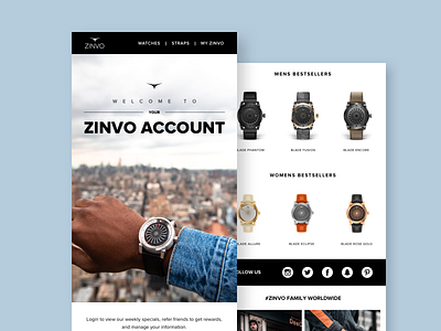 Welcome Email e commerce email newsletter watches
