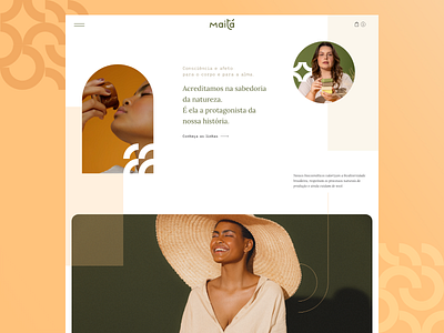 Maitá - Home page hero cosmetics e commerce light ui ux web design