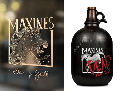 Maxines Bar & Grill branding design dungeons dragons dungeons and dragons growler illustration logo typography