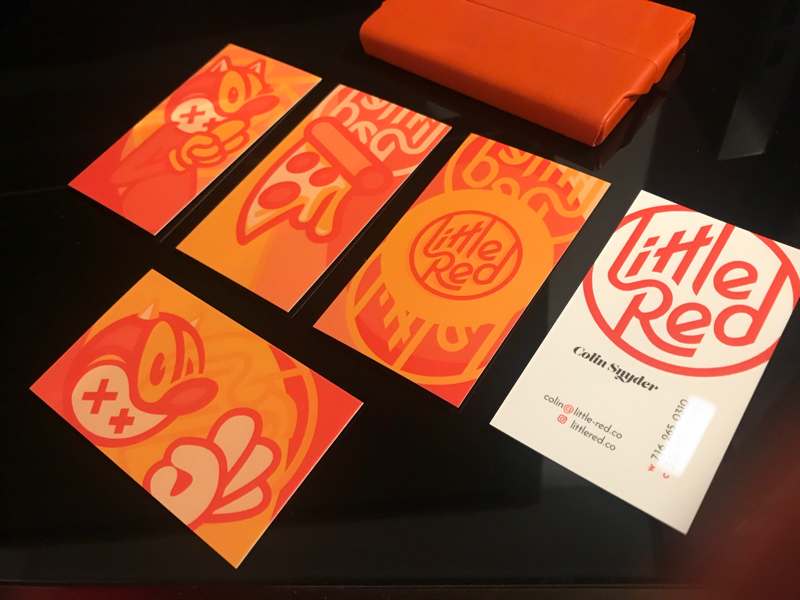Little Red business cards illustration branding print business cards