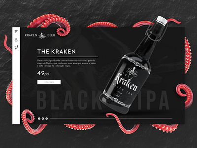 The Kraken Beer beer black ecommerce interface kraken octopus product ui web