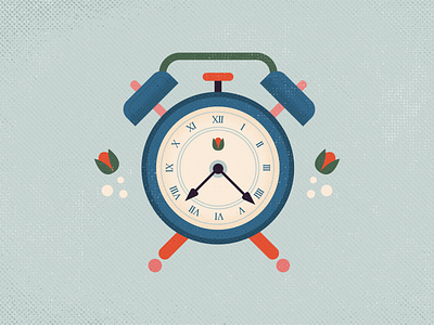 Clock clock grunge illustration old retro texture time tulip vector vintage