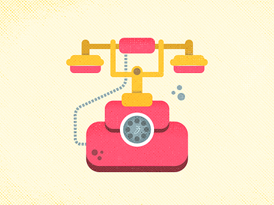 Telephone call graphic grunge illustration old phone retro ring rotary telephone texture vector vintage wire