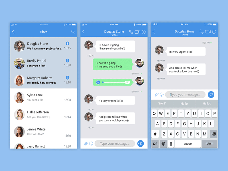 Direct Messaging App Design app chat design direct inbox messanger talk typing ui