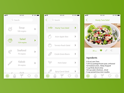 Recipe App Screens app cook design eat food recipe screen ui