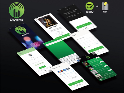 Cityvents app development interface music presentation prototype ued ui ux uxd