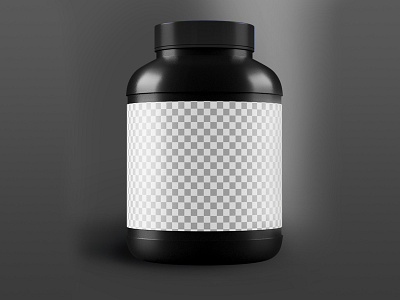 3D Muscle protein bottle with black cap