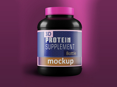 3d Protein Jar with Pink Cap