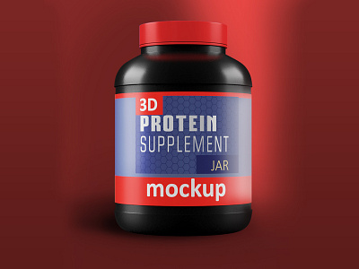 3D Protein Bottle with Red 3d model 3d product design 3ds max 3dsmax branding creative dribbble illustration latest mockup muscle nutrition photorealistic photoshop plastic bag plastic bottle powder power products