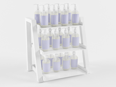 3D Shelf with Hand Sanitizer Bottle