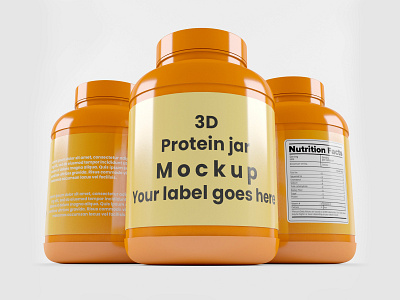 3D Supplement / Protein / Plastic Jar