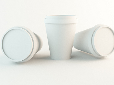 3D Paper Coffee cup design 3d 3d product 3d product design 3d render 3d rendering 3dsmax creative dribbble flat latest photoshop product design