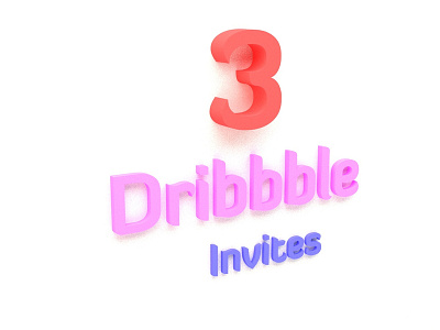 3 Dribbble Invitations!!! 3d 3d design 3d invite creative design draft drafted dribbble flat gift invitaion invitation card invitation design invite invite design invite friends invite giveaway latest photoshop welcome