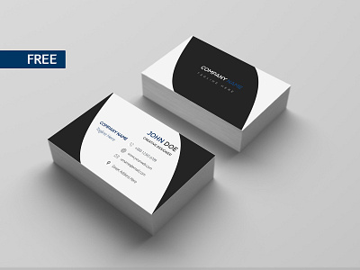 FREE Business card Template (05) blue and white creative dribbble flat free free business card freebee freebie freebie psd latest photoshop