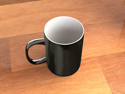 3d Black Coffe Mug