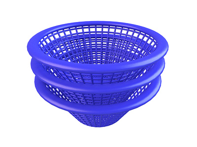 3D Blue Plastic Basket 3d 3d basket 3d image basket blue blue basket brand branding breakfast classical container creative design dribbble flat flower basket food food basket kitchen latest