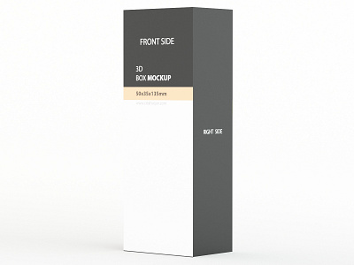 3D 50x35x135mm Box Mockup