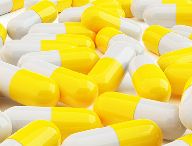 3D yellow Pills