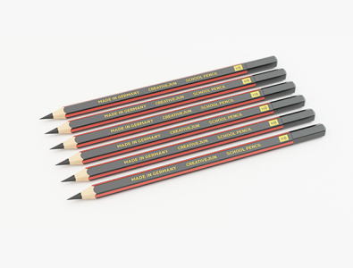 03_Pencil 3d model 3d product design 3ds max collection color pencil creative deco objects design desk drawing pencil dribbble eraser flat graphite grip high poly pencil ink latest low poly pencil notebook