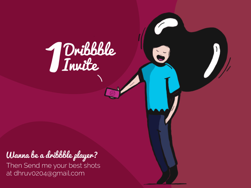 I have 1 Dribbble Invite! graphicdesign character ux ui vector illustration