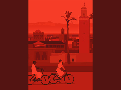 Marrakech - red blade runner drawing marrakech red