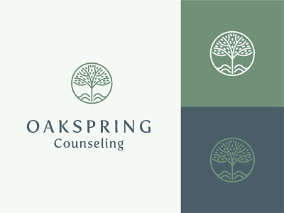 Oakspring Counseling brand design brand identity branding design icon logo logo design oakspring oakspring tree tree logo