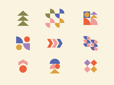 Colors & Shapes art campy design flat geometric icons shape icons shapes vintage colors