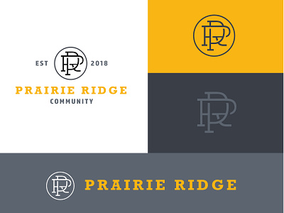 Prairie Ridge Logo brand design brand identity branding crests design letter lettermark lock up logo logo design typography