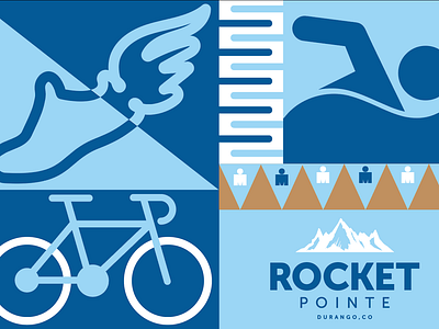 Triathlon color blocks illustraion poster poster design triathlon typography